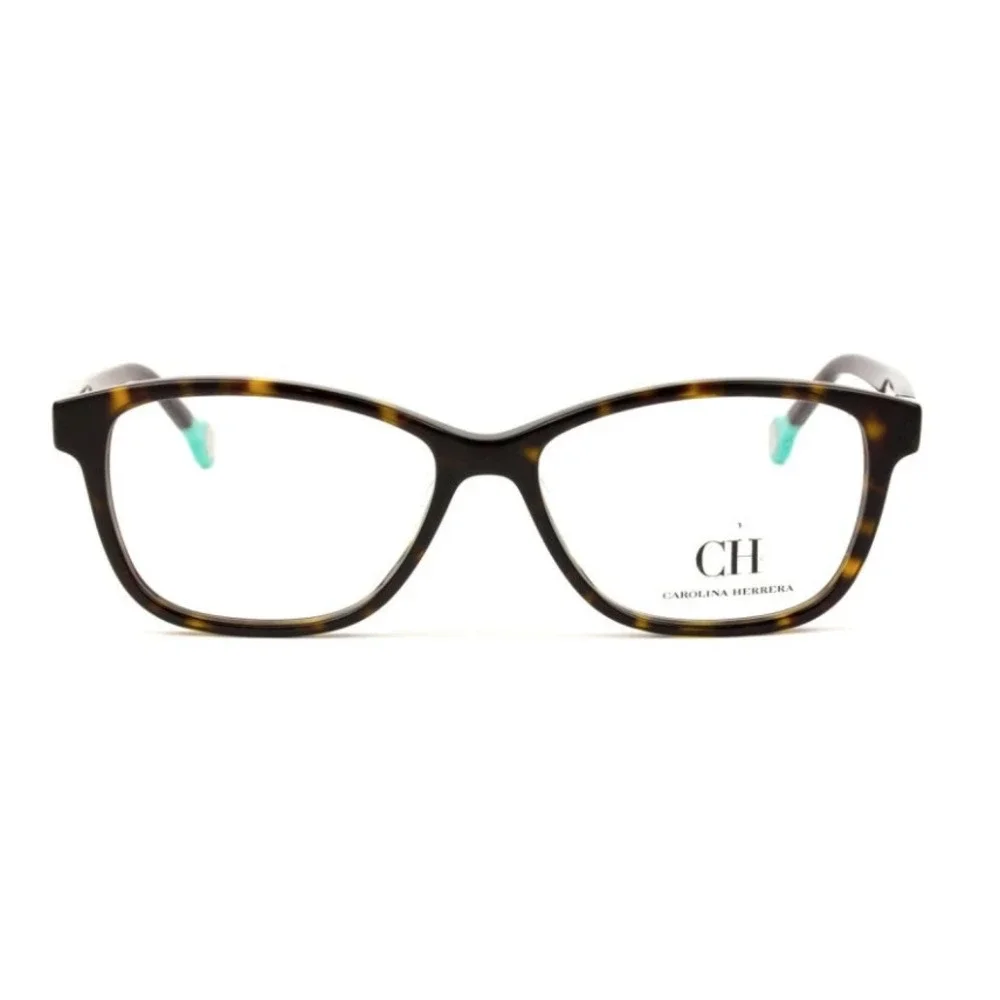 NWT Carolina Herrera VHE679 Havana Square 53mm Eyeglasses